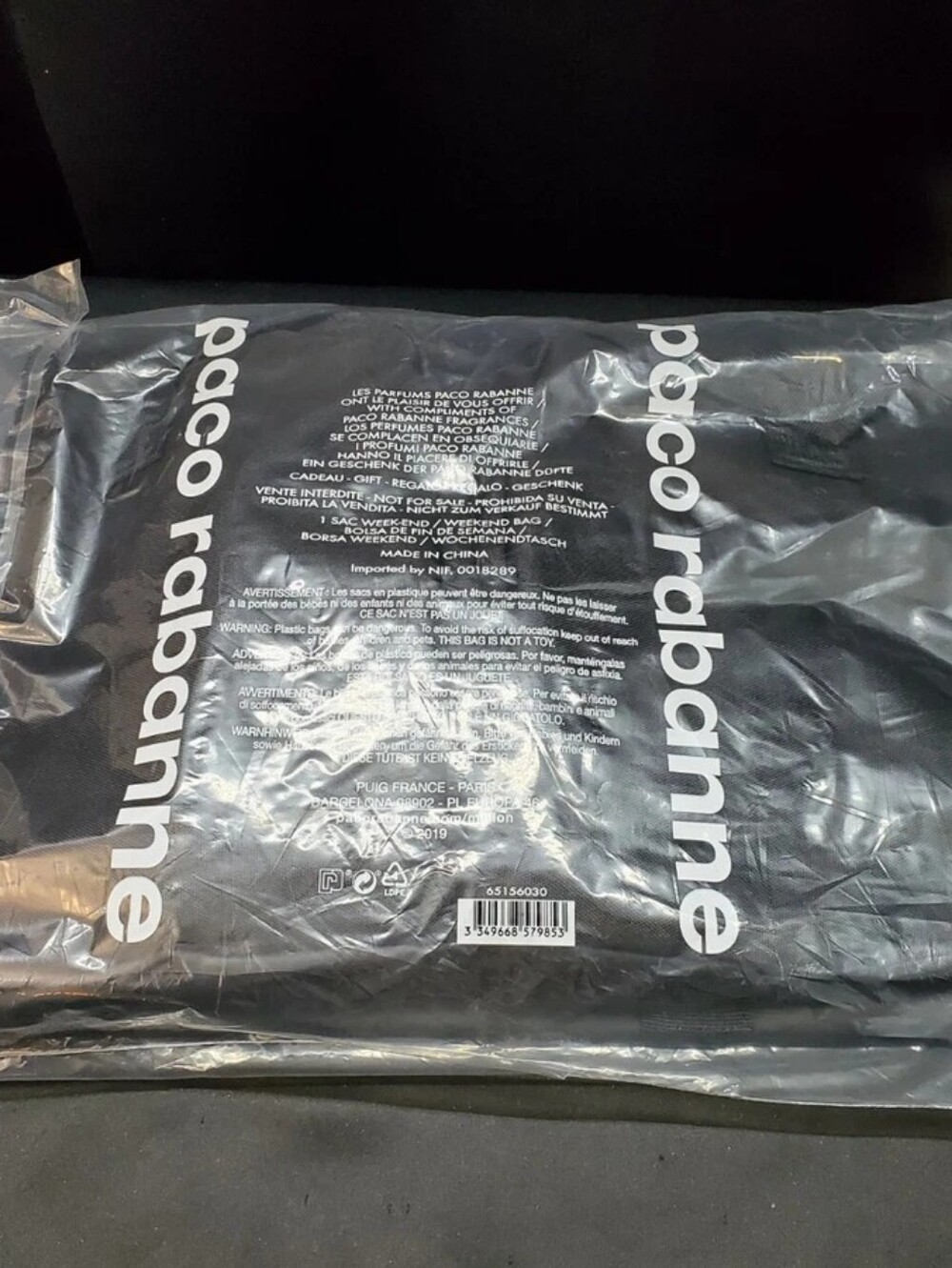 NEW Paco Rabanne Receive Weekender Bag – Black - Picture 4 of 4